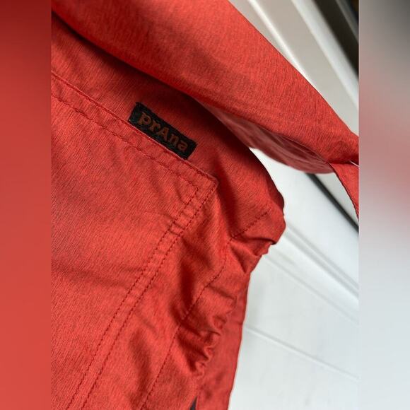 Prana hooded men's Dax jacket size large red fireball outdoors hiking - Picture 4 of 6